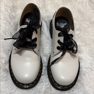 1461 Heart White Smooth Patent Oxford Shoes